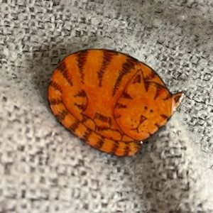 Delightful Vintage Decoupage Orange Tabby Cat